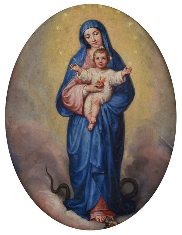 Scuola Italiana, XIX sec. - Vergine Immacolata con Bambino