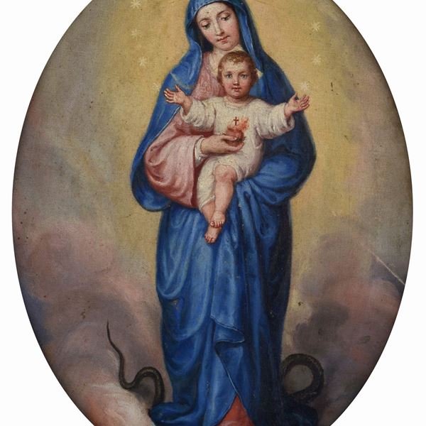 Scuola Italiana, XIX sec. - Vergine Immacolata con Bambino
