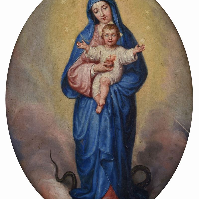 Scuola Italiana, XIX Sec. - Vergine Immacolata con Bambino