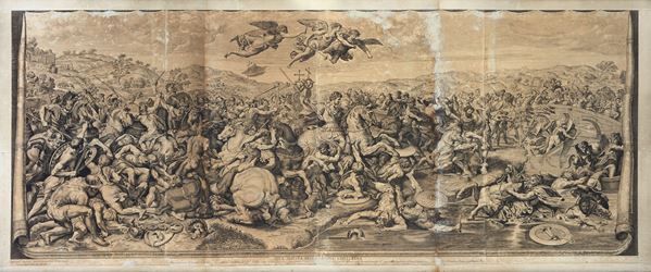 Pietro Aquila - The Battle of Ponte Milvio (after Raphael)