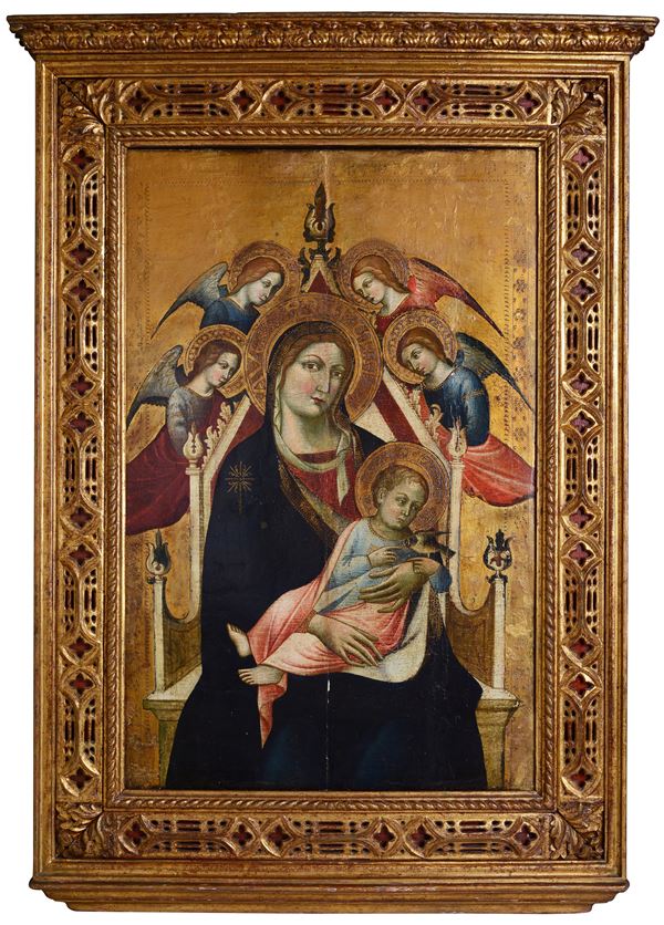 Anonimo, XIX sec. - Madonna Enthroned with Angels