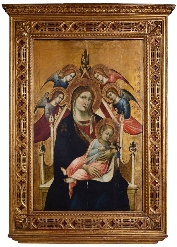 Anonimo, XIX sec. - Madonna in Trono con angeli 