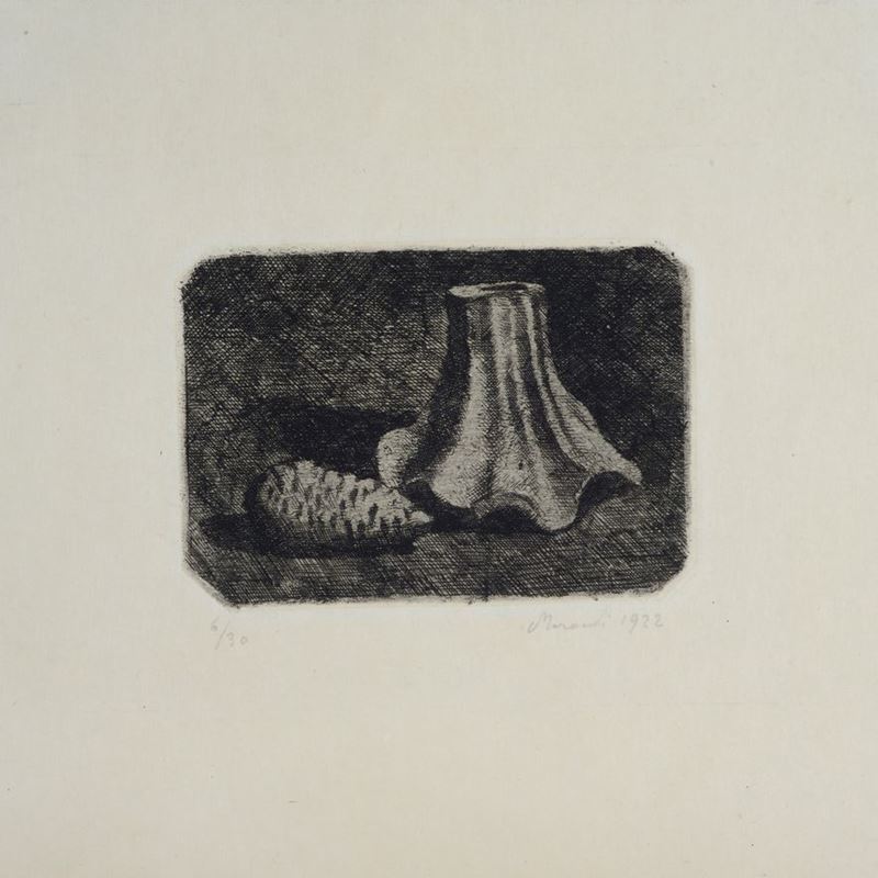 Giorgio Morandi - Natura Morta con Pigna e Frammento di Vaso
