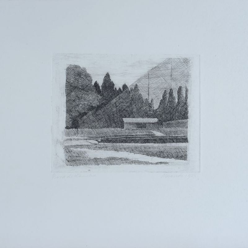 Giorgio Morandi - Campo di Tennis ai Giardini Margherita a Bologna (lastra Grande)