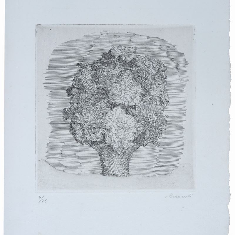 Giorgio Morandi - Zinnie in un Vaso