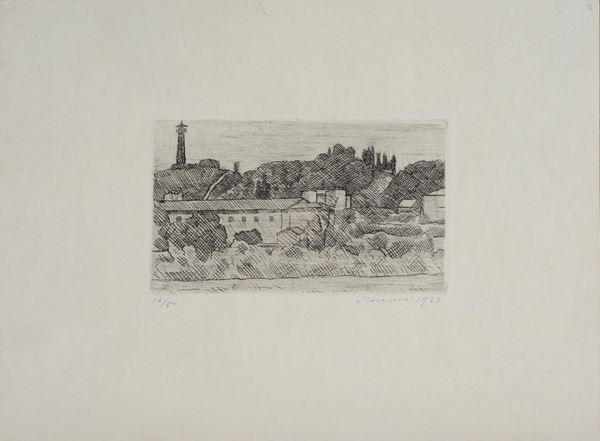 Giorgio Morandi - Landscape (View of the Osservanza in Bologna)