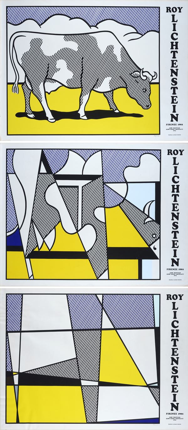 Roy Lichtenstein - Cow Tryptich (Cow going abstract)
