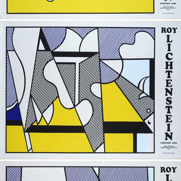 Roy Lichtenstein - Cow Tryptich (Cow going abstract)