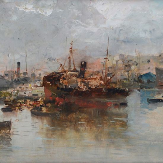 Ezelino Briante - Boats in the harbour