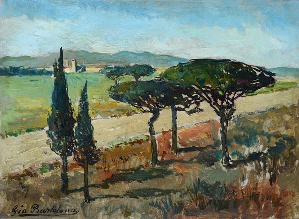 Giovanni Bartolena - Paesaggio con alberi