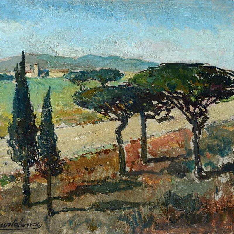 Giovanni Bartolena - Paesaggio con Alberi