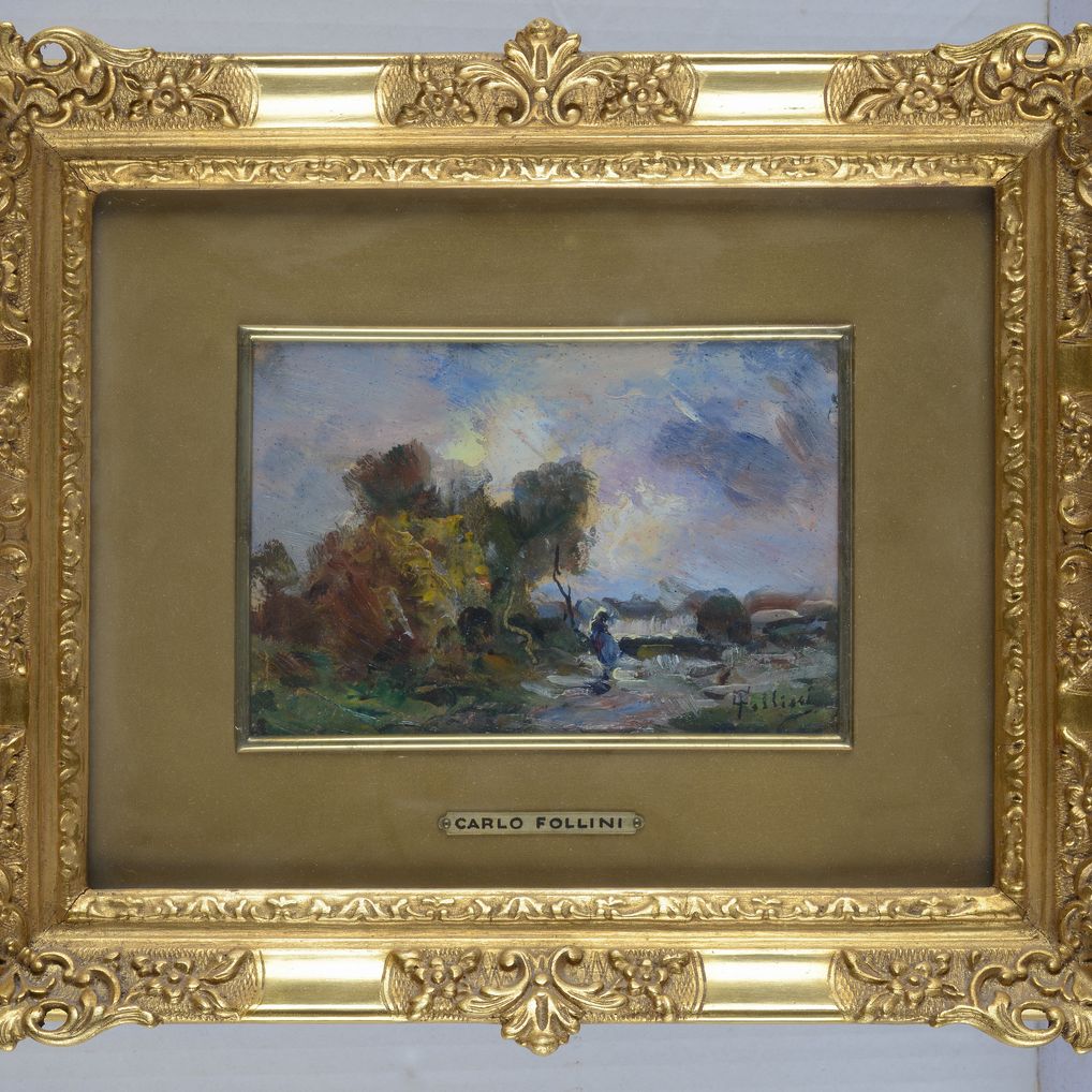 Carlo Follini - Paesaggio con Figura