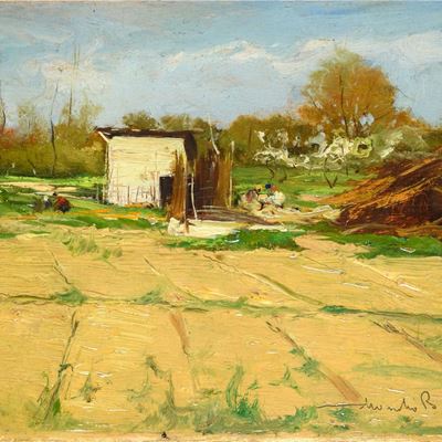 Campo con Cascina