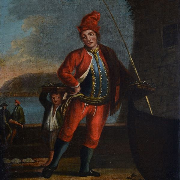 Anonimo, XIX sec. - Little fisherman