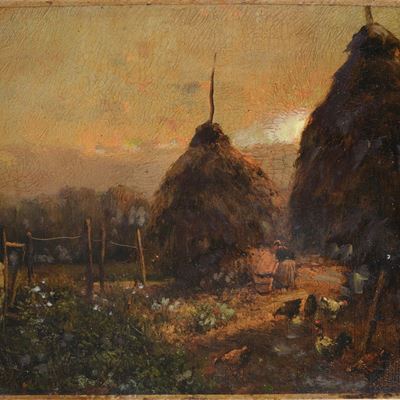 Paesaggio con Covoni e Contadina
