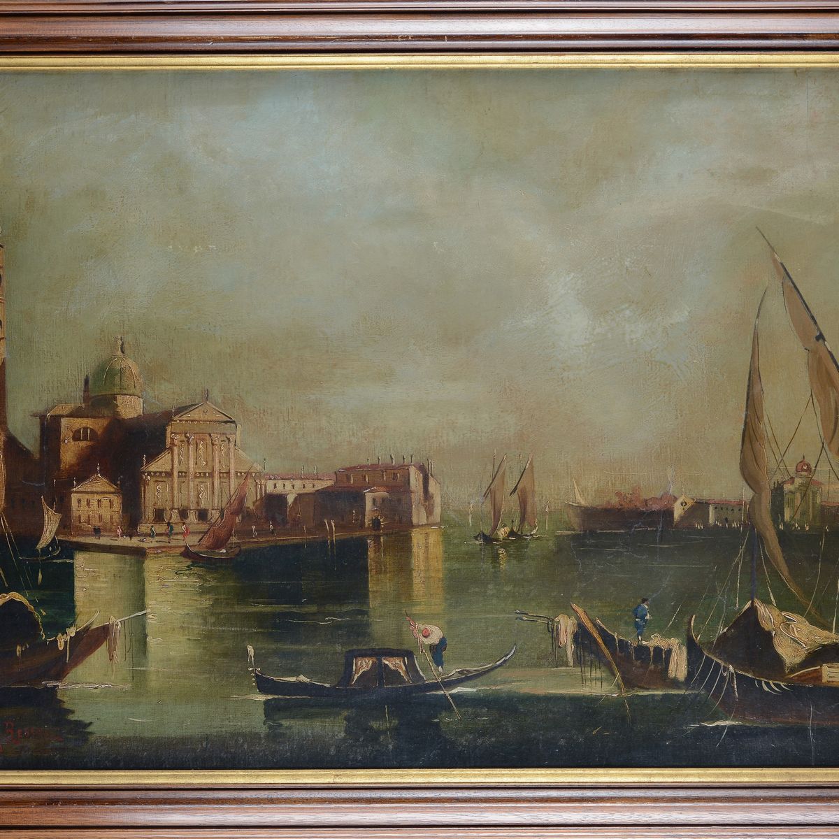 Anonimo, XIX Sec. - Veduta con San Giorgio Maggiore a Venezia