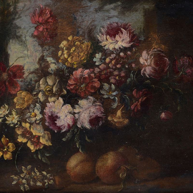 Anonimo, XVIII Sec. - Natura Morta con Fiori