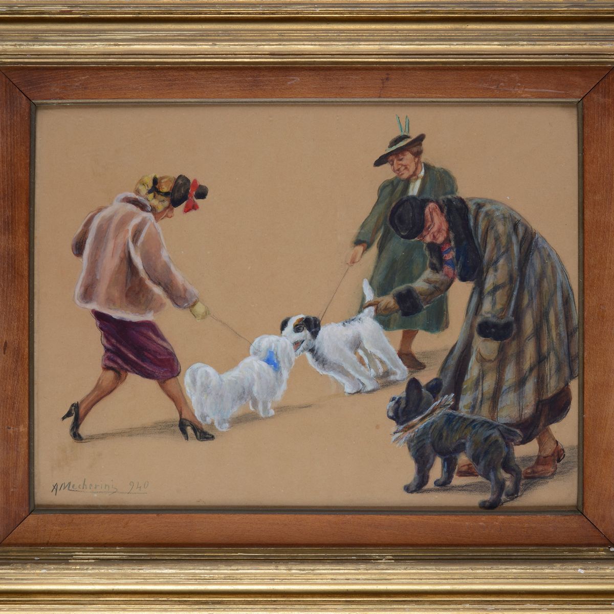 Amelia Mecherini - Signore con Cani