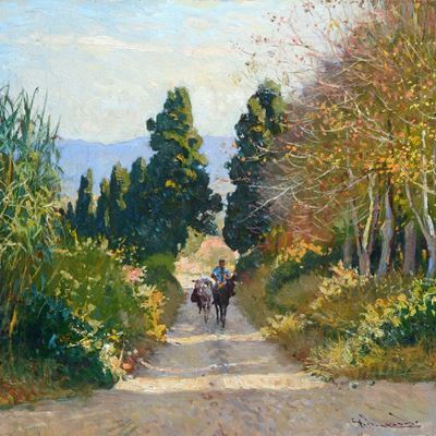 Strada Campestre con Asini