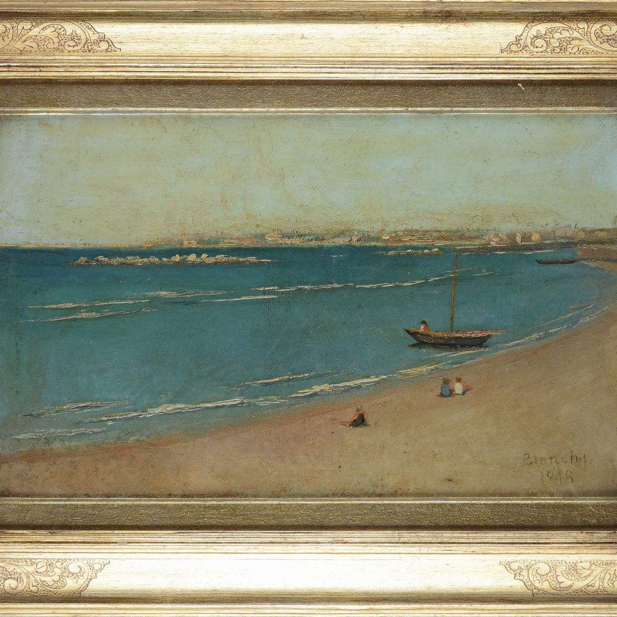 Luigi Bianchi - Marina con Barca