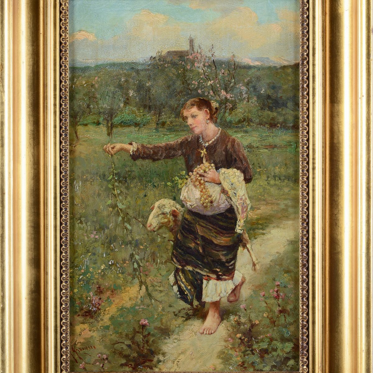 Giuseppe Giardiello - Contadina con Pecora