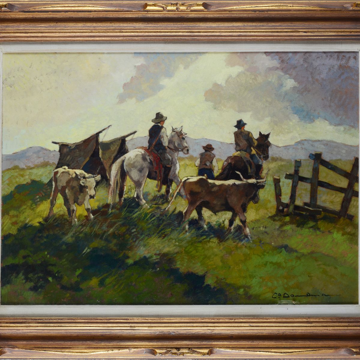 Carlo Domenici - Butteri a Cavallo e Vitelli