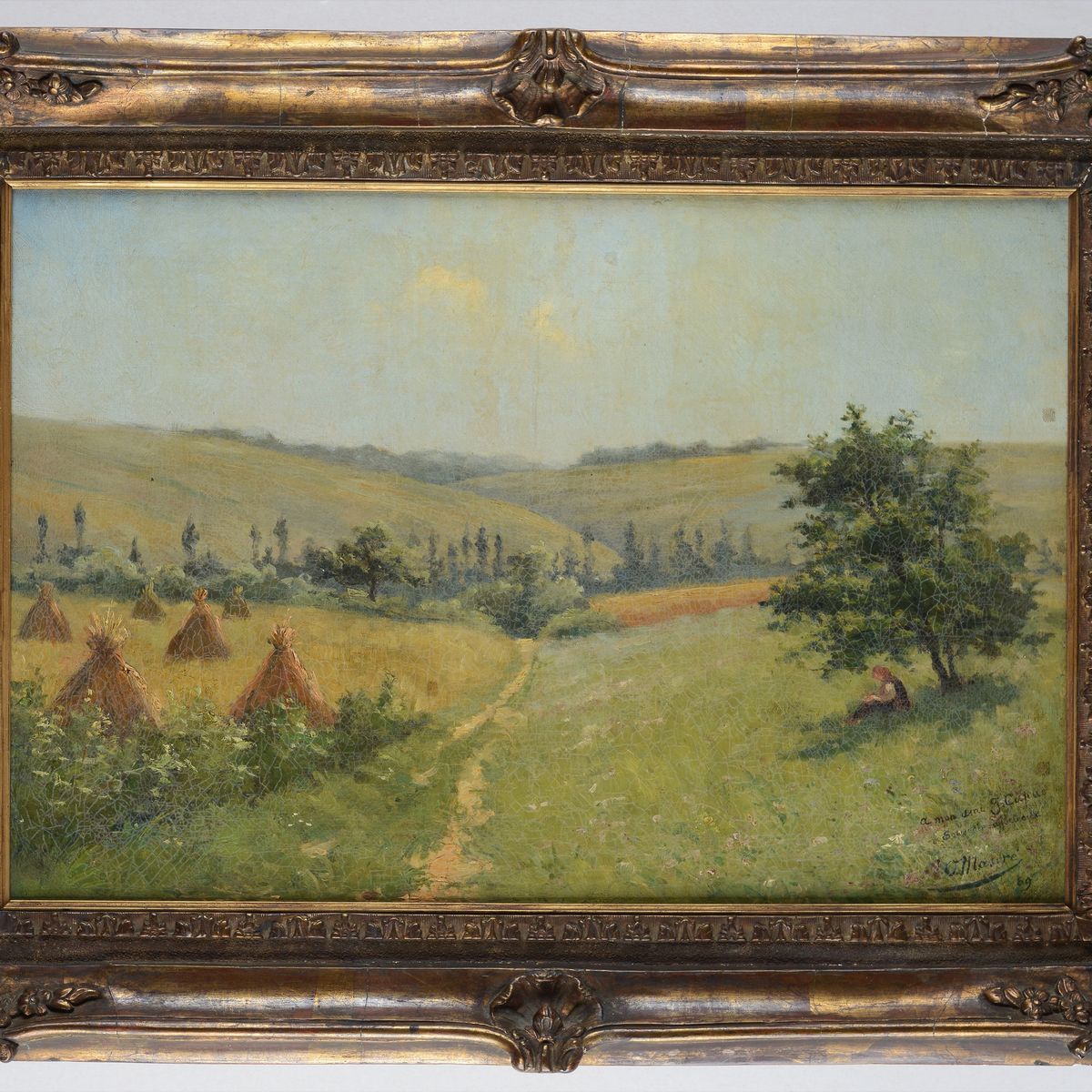 Oscar Mascré - Paesaggio con Contadina