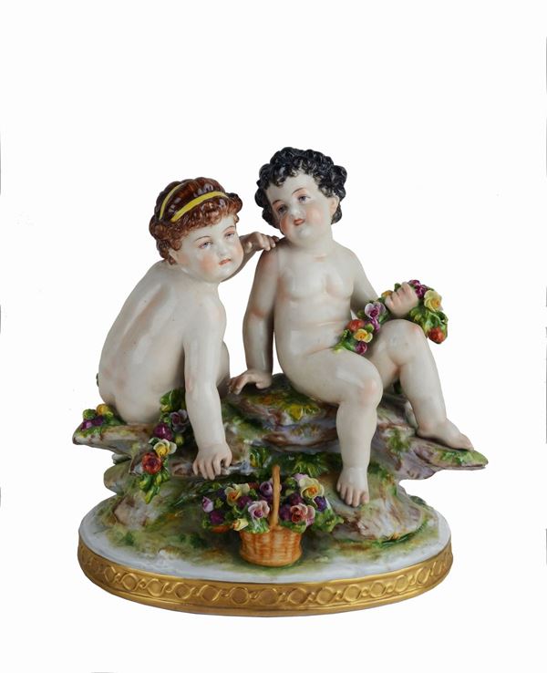 Putti con fiori