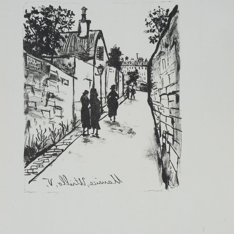 Maurice Utrillo - Paesaggio con Figure