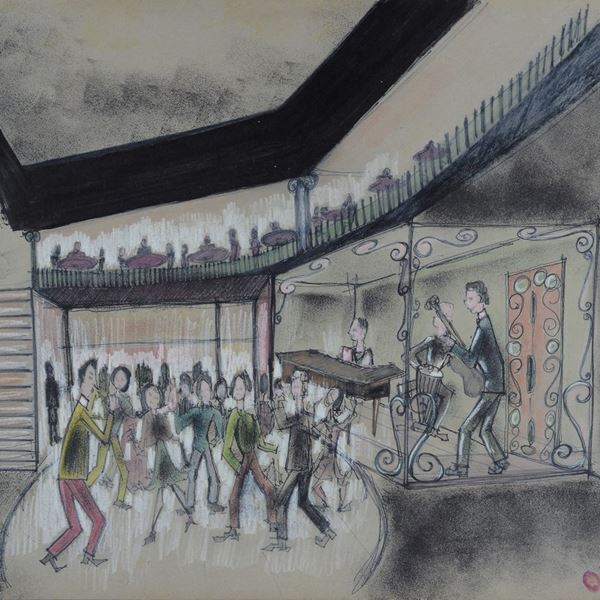 Anonimo, XX sec. : Concert  - Mixed technique on cardboard - Auction MODERN ART - Galleria Pananti Casa d'Aste