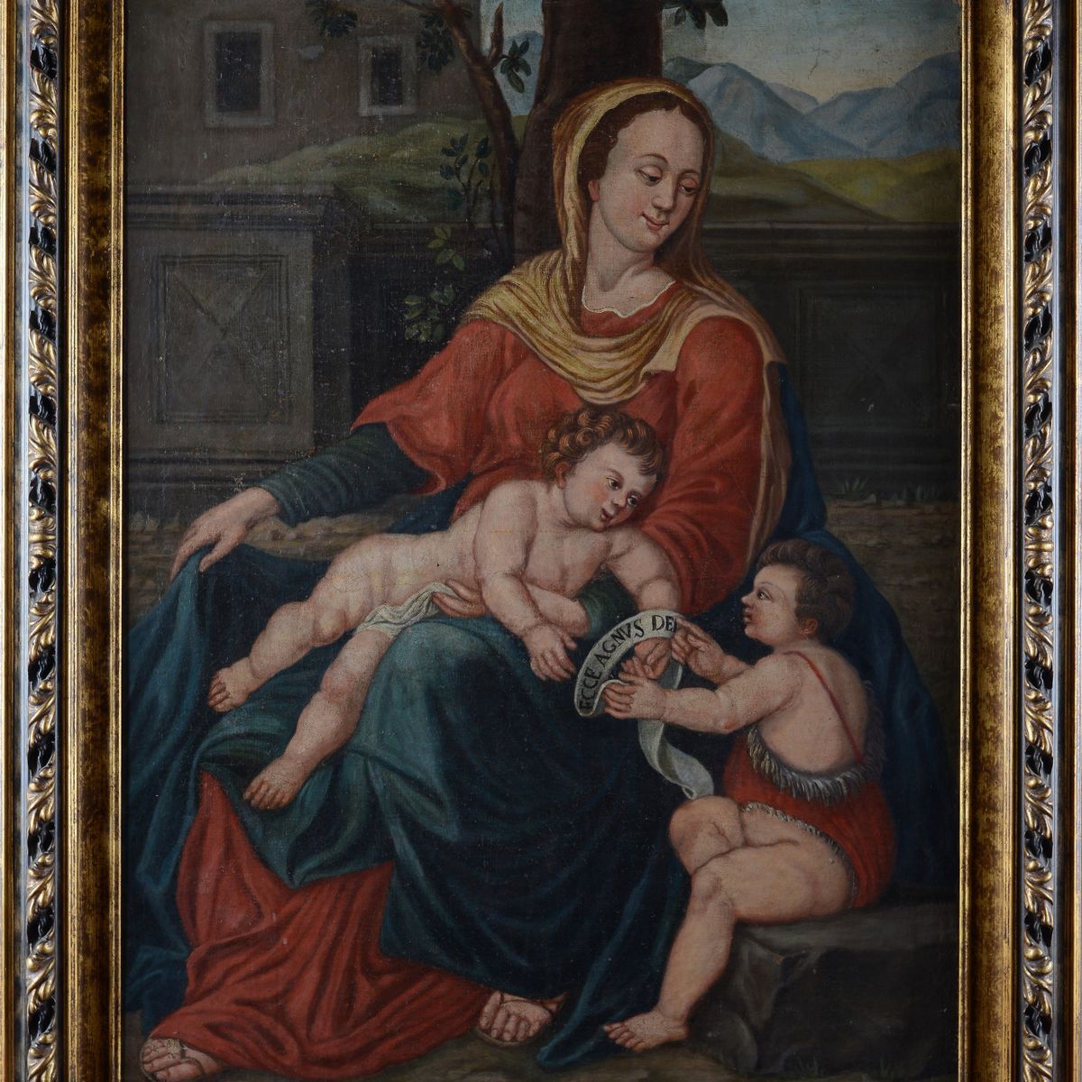 Scuola Romana, XVI Sec. - Madonna con Bambino e San Giovannino