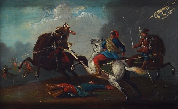 Scuola Tedesca, XVIII sec. - Scena di battaglia