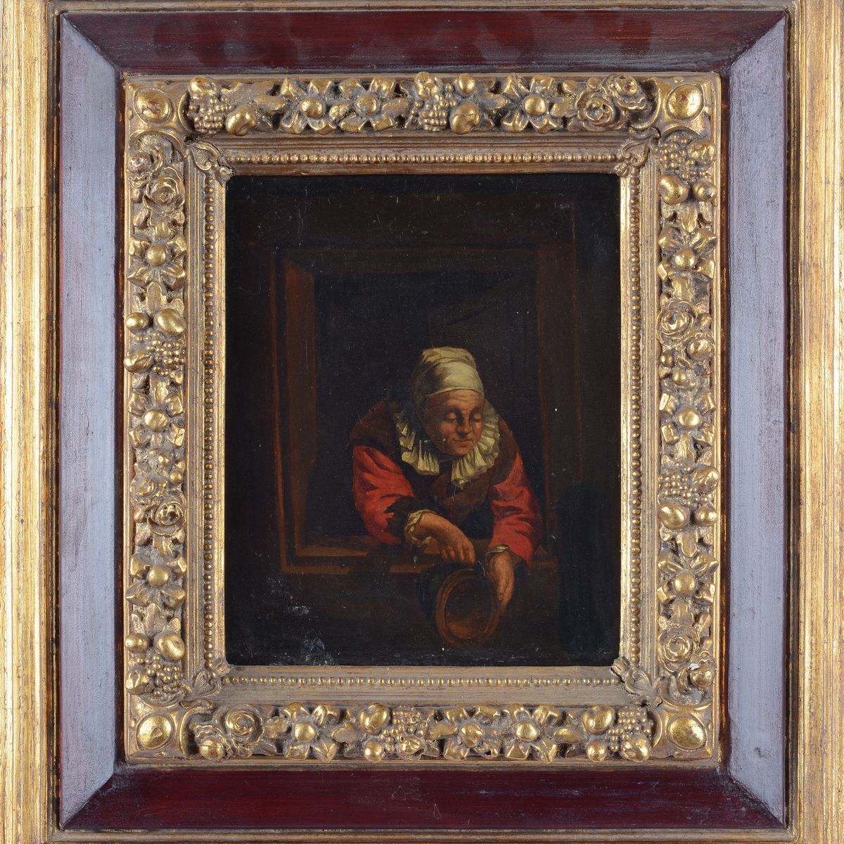 Seguace di Gerrit Dou (XVIII Sec.) - Donna che Lavora