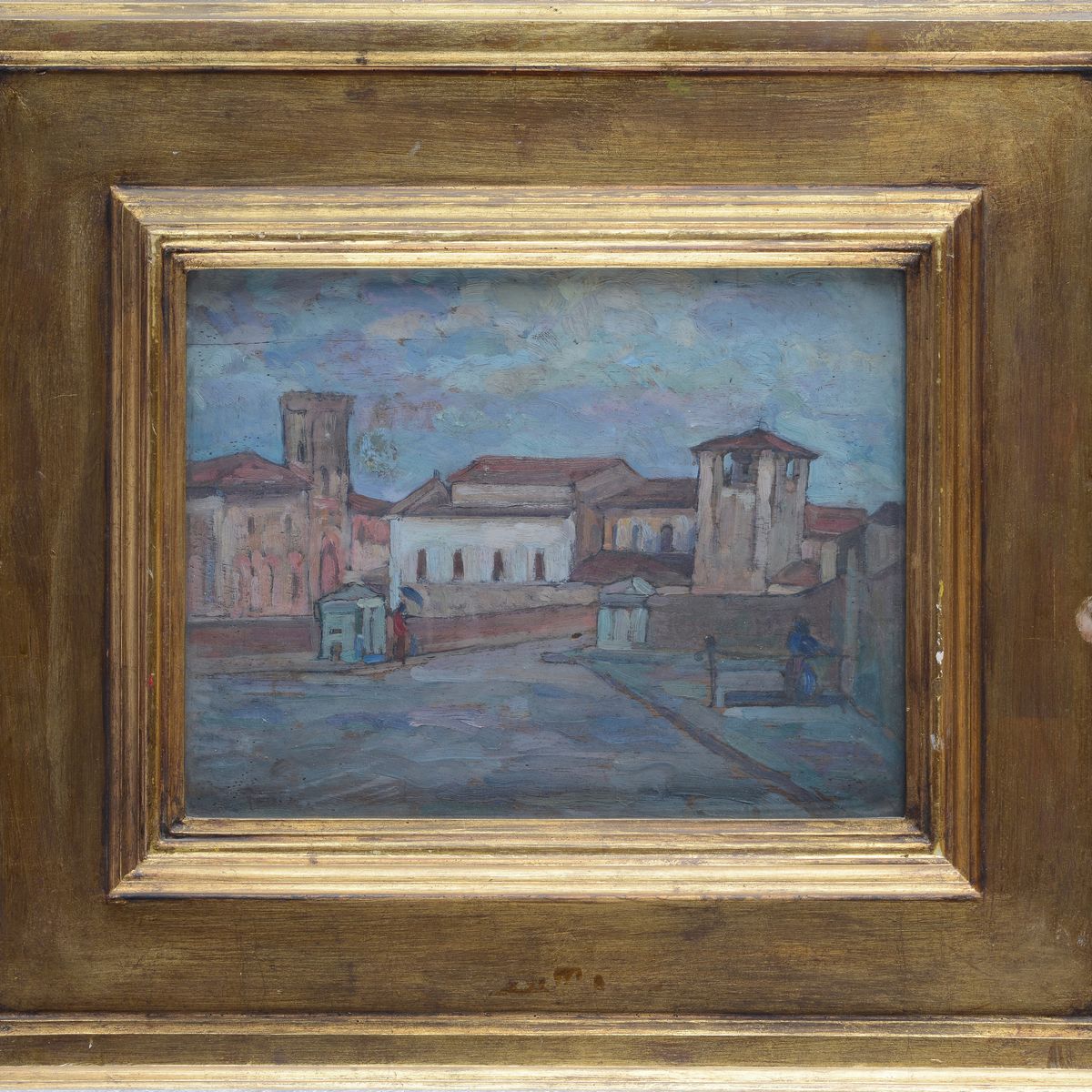 Anonimo, Prima Metà XX Sec. - Scorcio Cittadino con Ponte