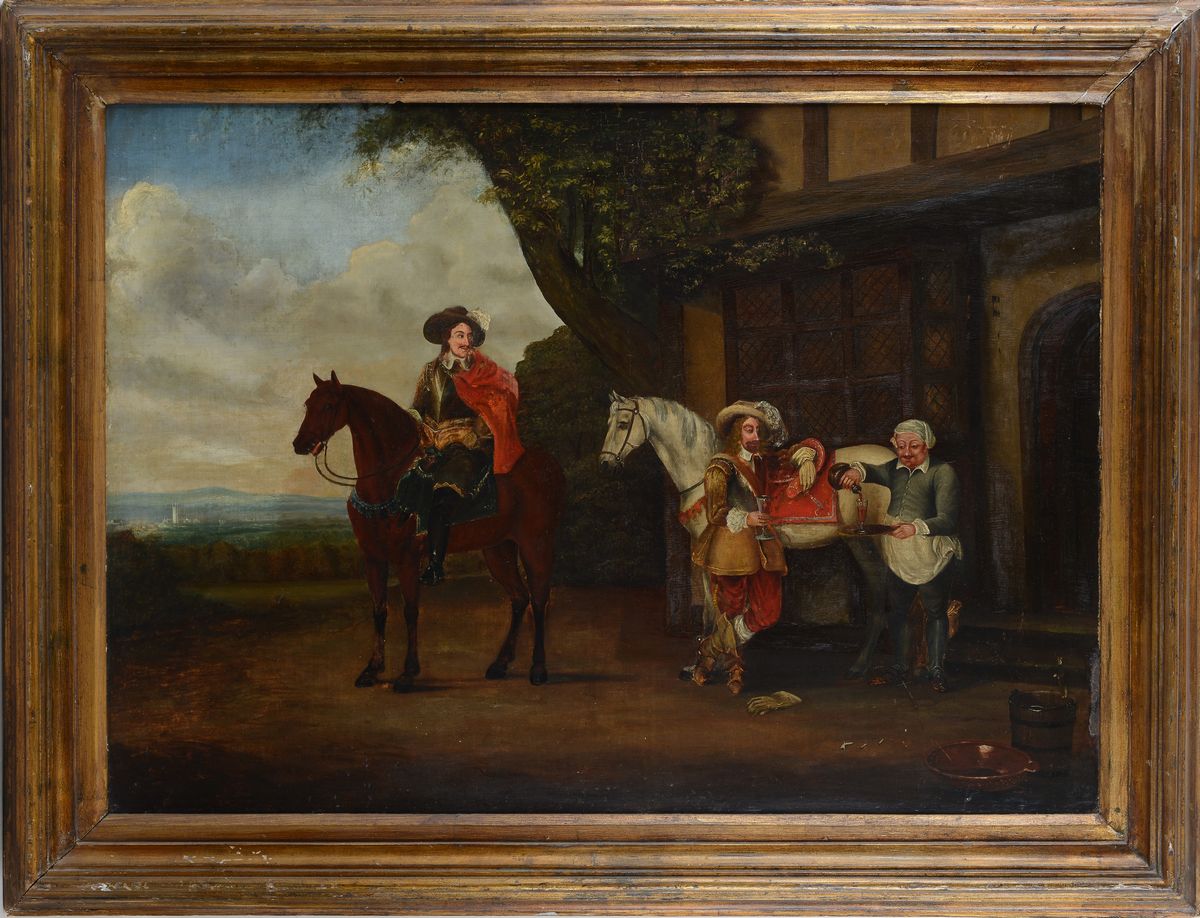 Scuola Francese, XIX Sec. - Cavalieri a Riposo