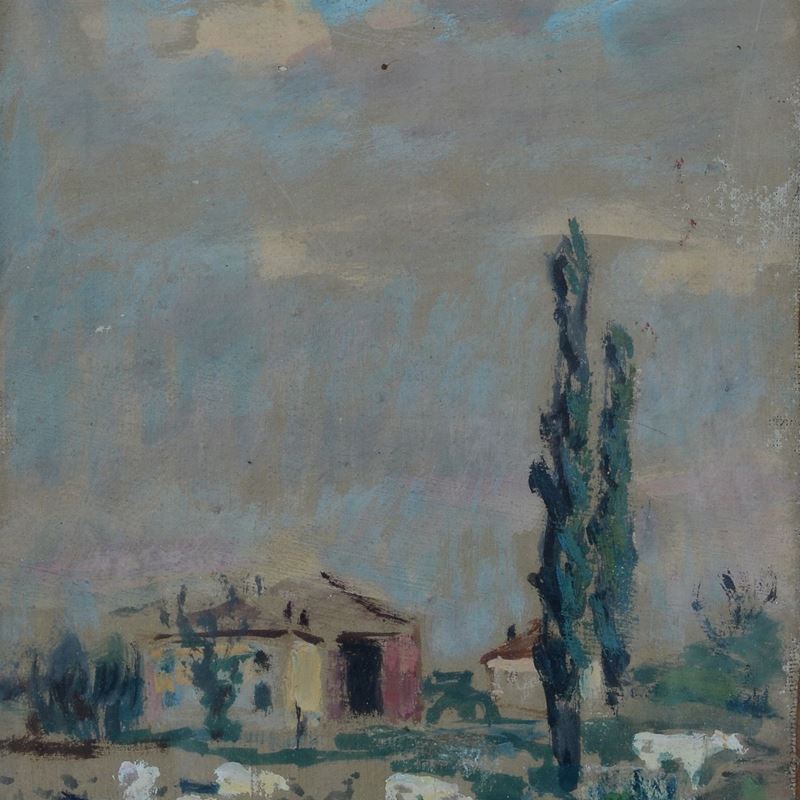 Galileo Gattabriga - Paesaggio con Gregge