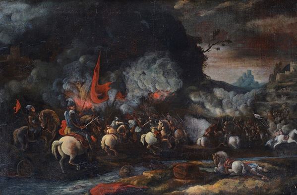 Cerchia di Antonio Calza - Scena di battaglia