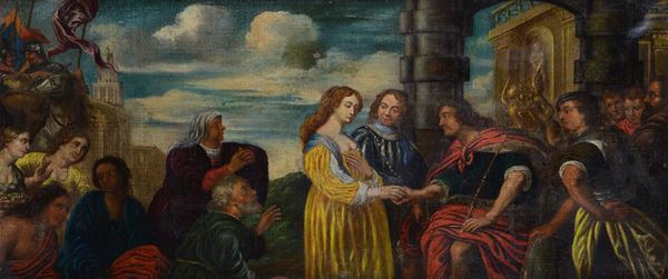 Scuola Veneta, XVI sec. -  Esther and Ahasuerus