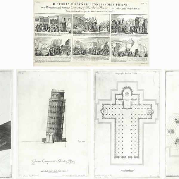 Anonimo, XVIII sec. - Prospetti architettonici dei monumenti di Pisa