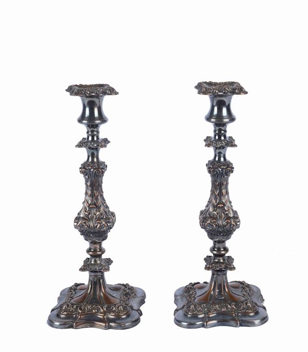 Coppia di candelieri  - Asta ANTIQUARIATO, ARGENTI E OGGETTI D'ARTE - Galleria Pananti Casa d'Aste