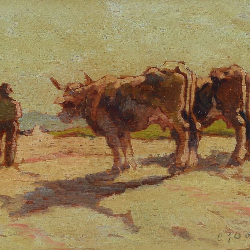 Carlo Domenici - Mucche Controluce
