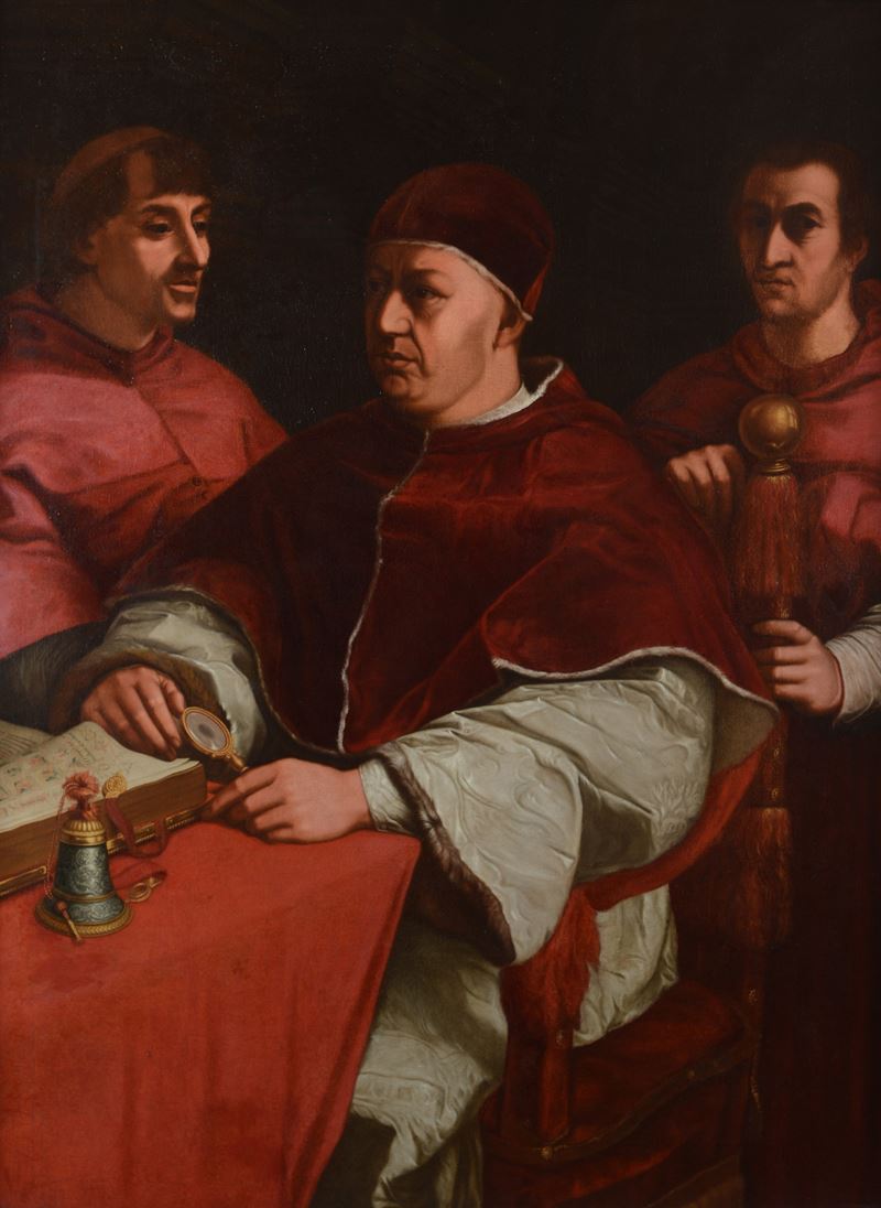 Anonimo, XVIII Sec. - Ritratto di Papa Leone X con i Nipoti