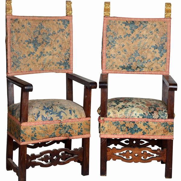 Coppia di seggioloni  - Auction ANTIQUES, AUTHORS OF XIX AND XX CENTURY - I - Galleria Pananti Casa d'Aste