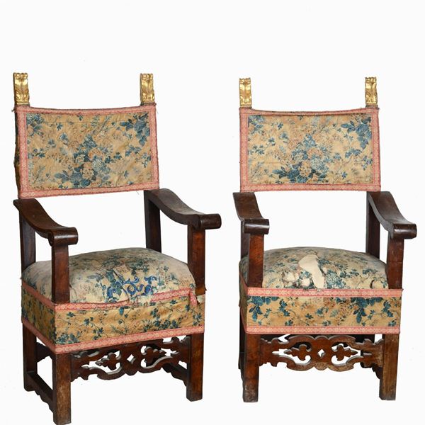 Coppia di seggioloni  - Auction ANTIQUES, AUTHORS OF XIX AND XX CENTURY - I - Galleria Pananti Casa d'Aste