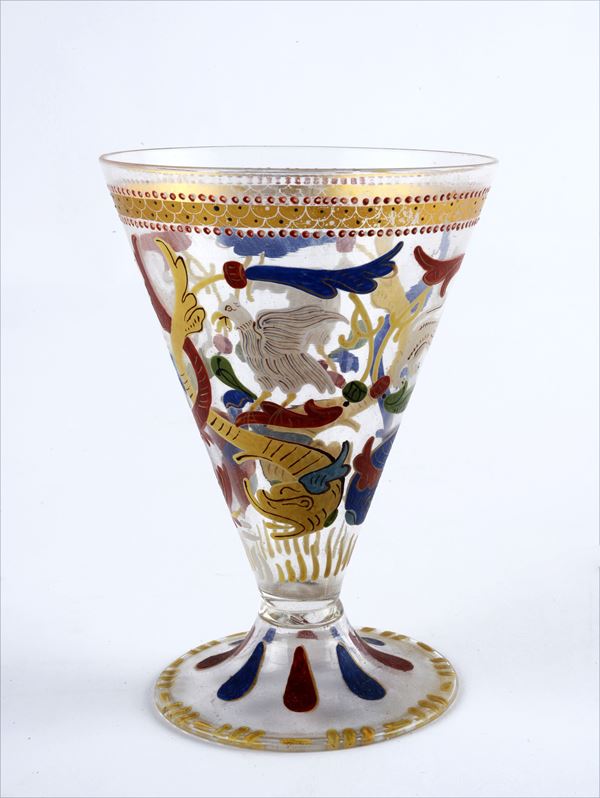 Calice in vetro, Vittorio Toso Borella  - Auction ANTIQUES, SILVER - Galleria Pananti  [..]
