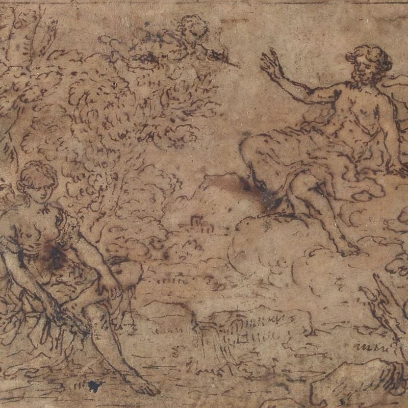 Scuola Italia Centrale, XVII Sec. - Apparizione di Zeus Ad una Ninfa