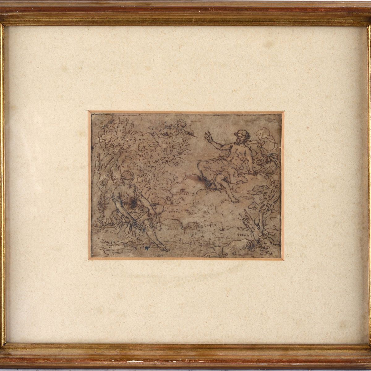 Scuola Italia Centrale, XVII Sec. - Apparizione di Zeus Ad una Ninfa