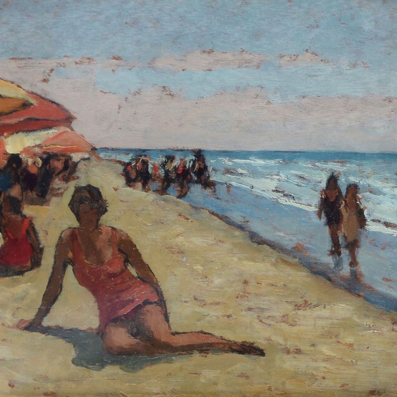 Giovanni Lomi - Meriggio sulla Spiaggia (forte dei Marmi)