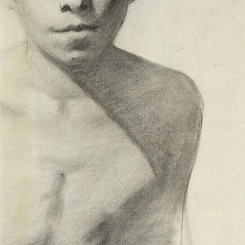 Vincenzo Gemito - Ritratto di Giovane (fronte) - Nudo Maschile (verso)
