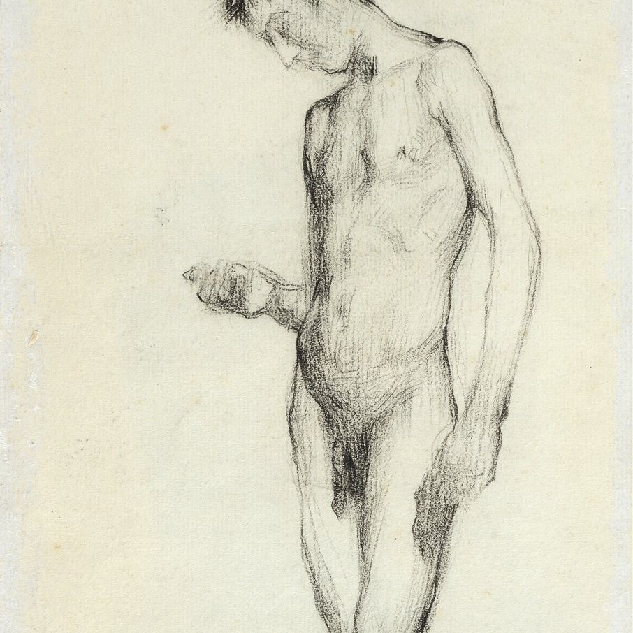 Vincenzo Gemito - Ritratto di Giovane (fronte) - Nudo Maschile (verso)